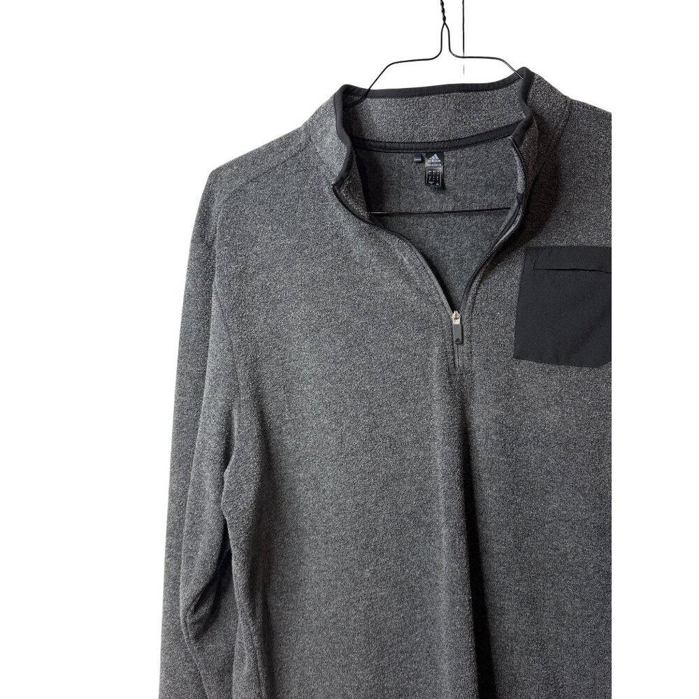 ADIDAS Mens Large Quarter Zip Pullover Blue Long Sleeve Athletic Golf Sweatshirt